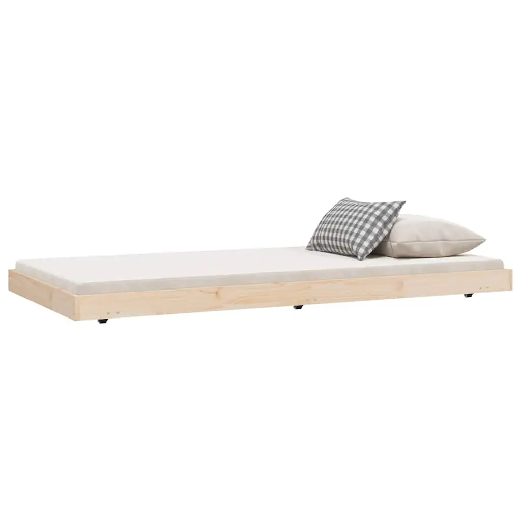 Bed Frame Solid Pine Wood Brown 90x190 cm Slatted Base
