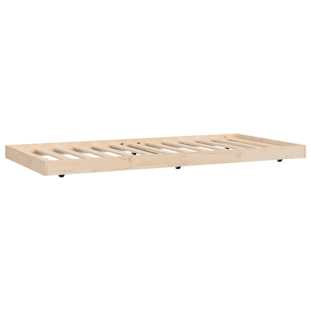 Bed Frame Solid Pine Wood Brown 90x190 cm Slatted Base