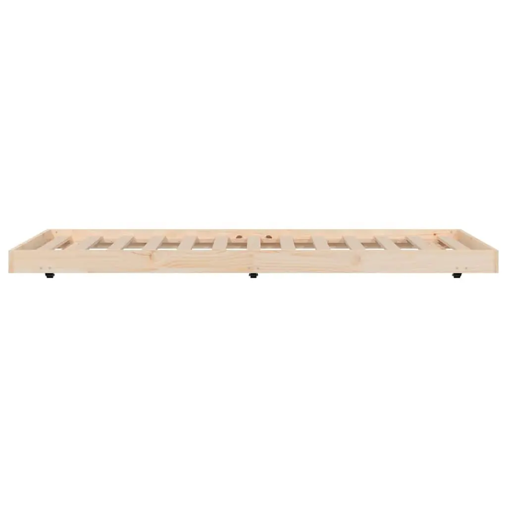 Bed Frame Solid Pine Wood Brown 90x190 cm Slatted Base
