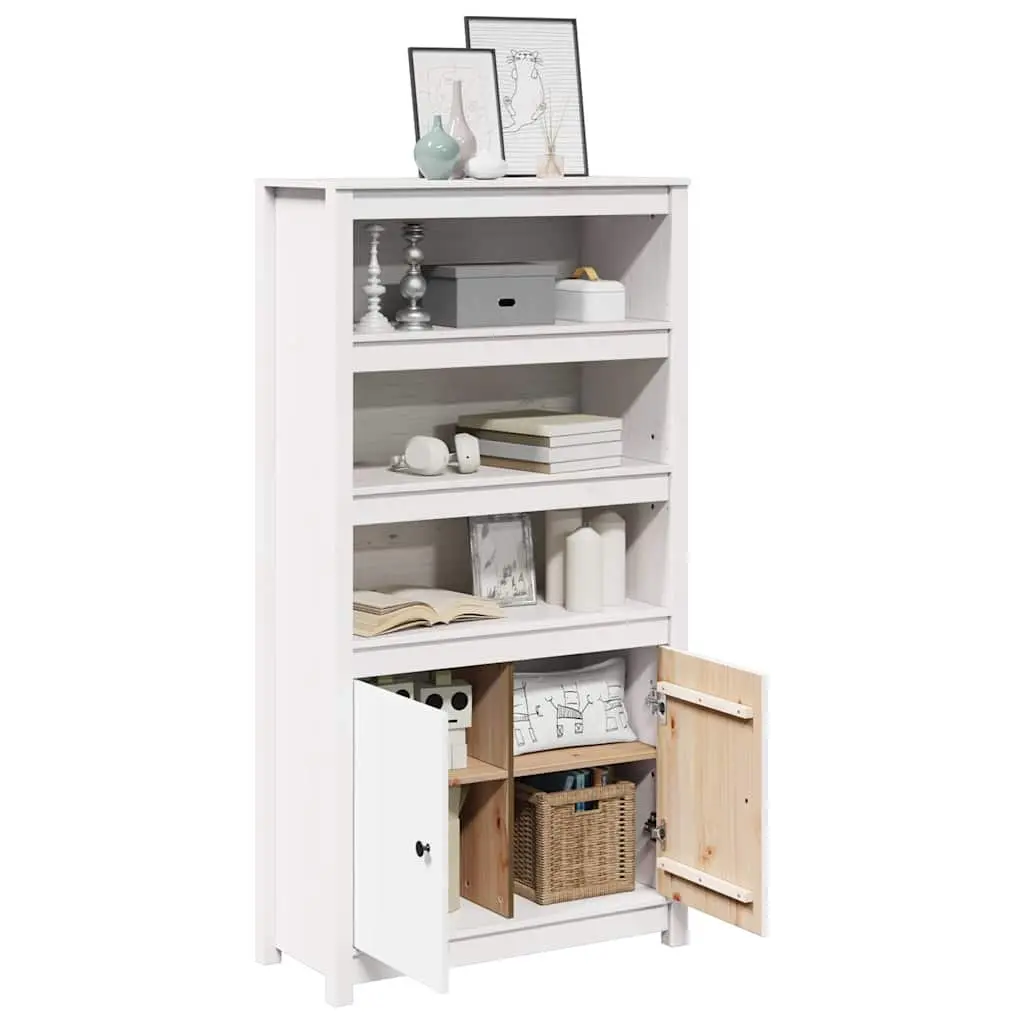 Highboard Solid Pine Wood White Storage Cabinet Sideboard with Doors Shelves