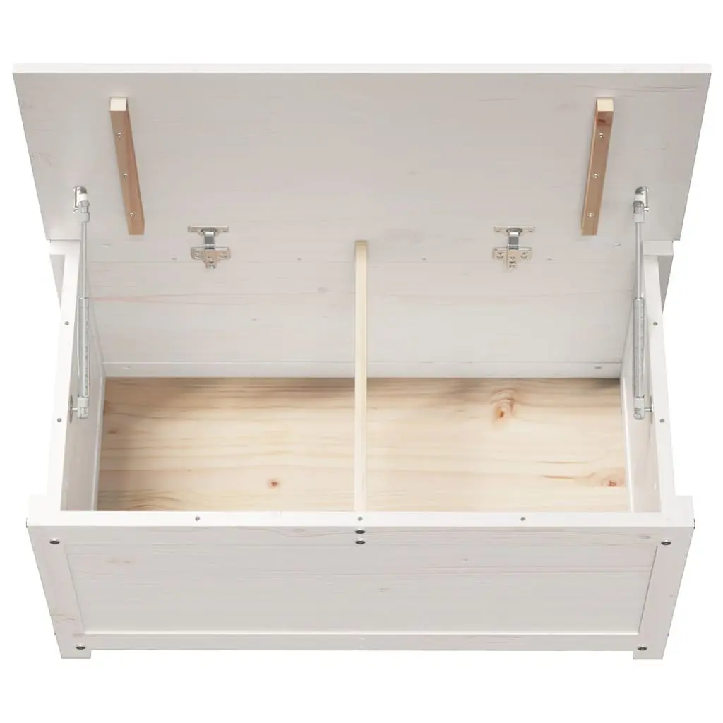 White Solid Pine Wood Storage Box 80x40x45.5cm