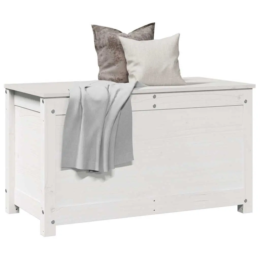 White Solid Pine Wood Storage Box 80x40x45.5cm