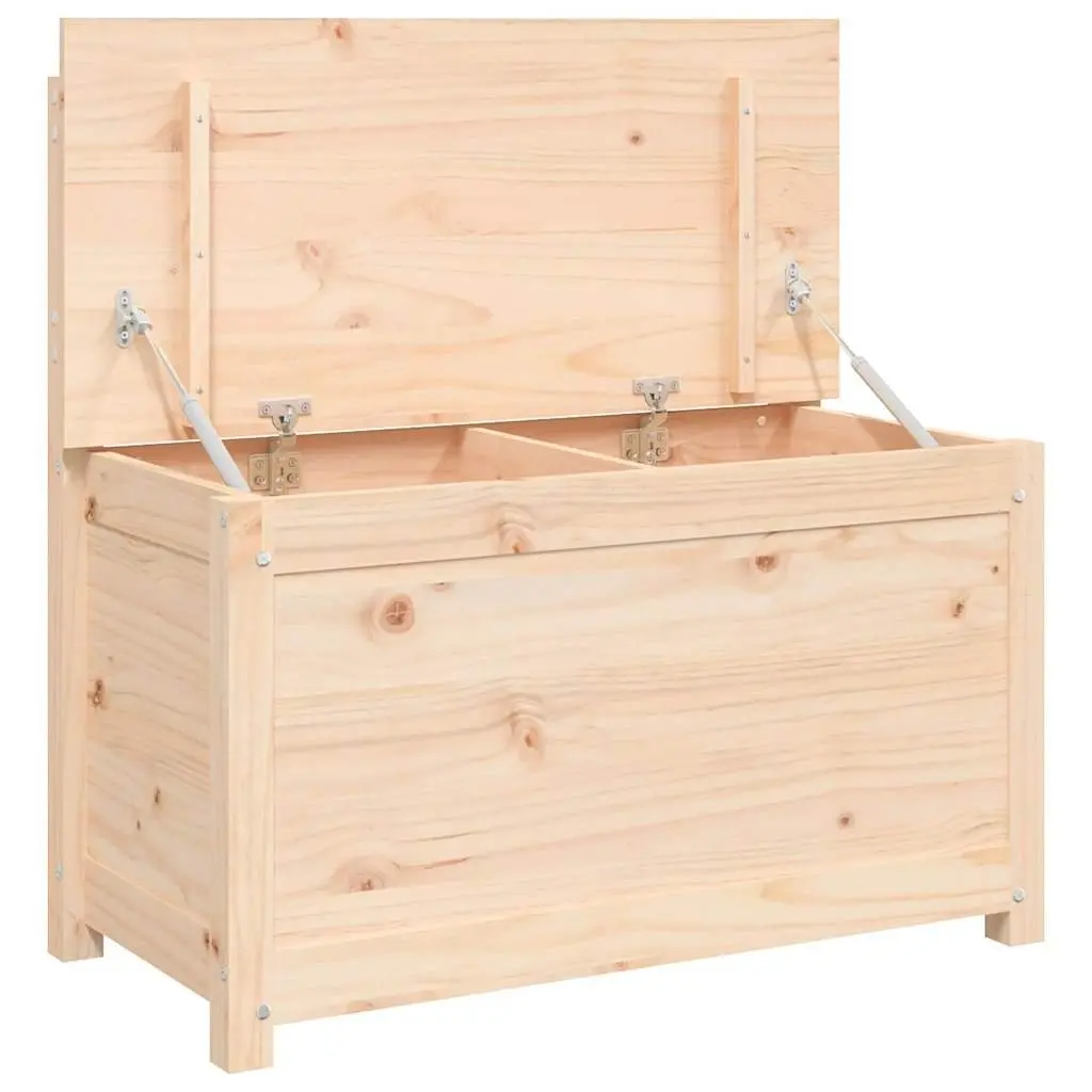 Wooden Storage Bench Brown Solid Pine Wood with Backrest