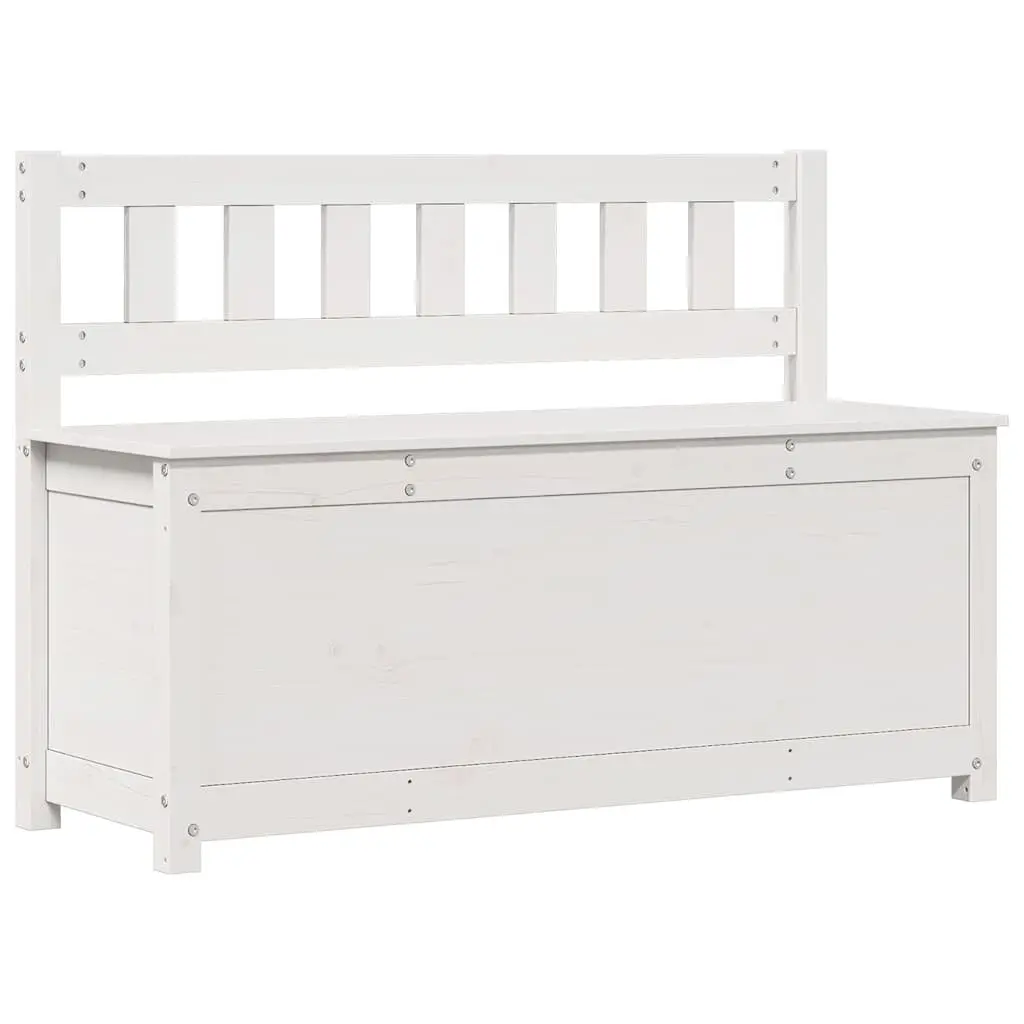 White Wooden Bench with Storage Box