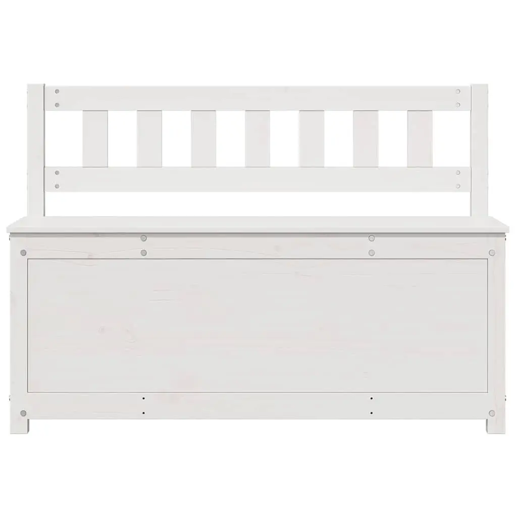 White Wooden Bench with Storage Box
