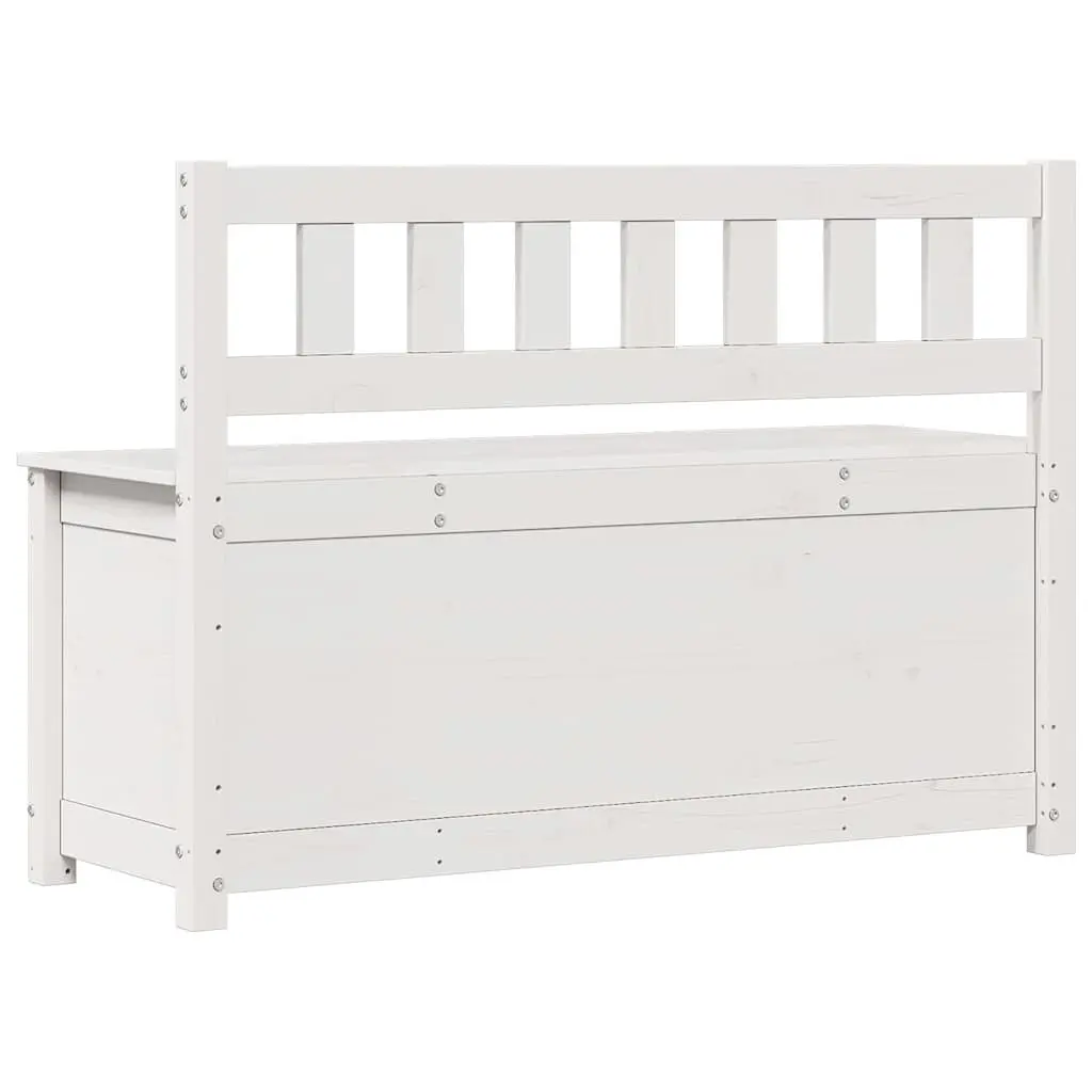 White Wooden Bench with Storage Box