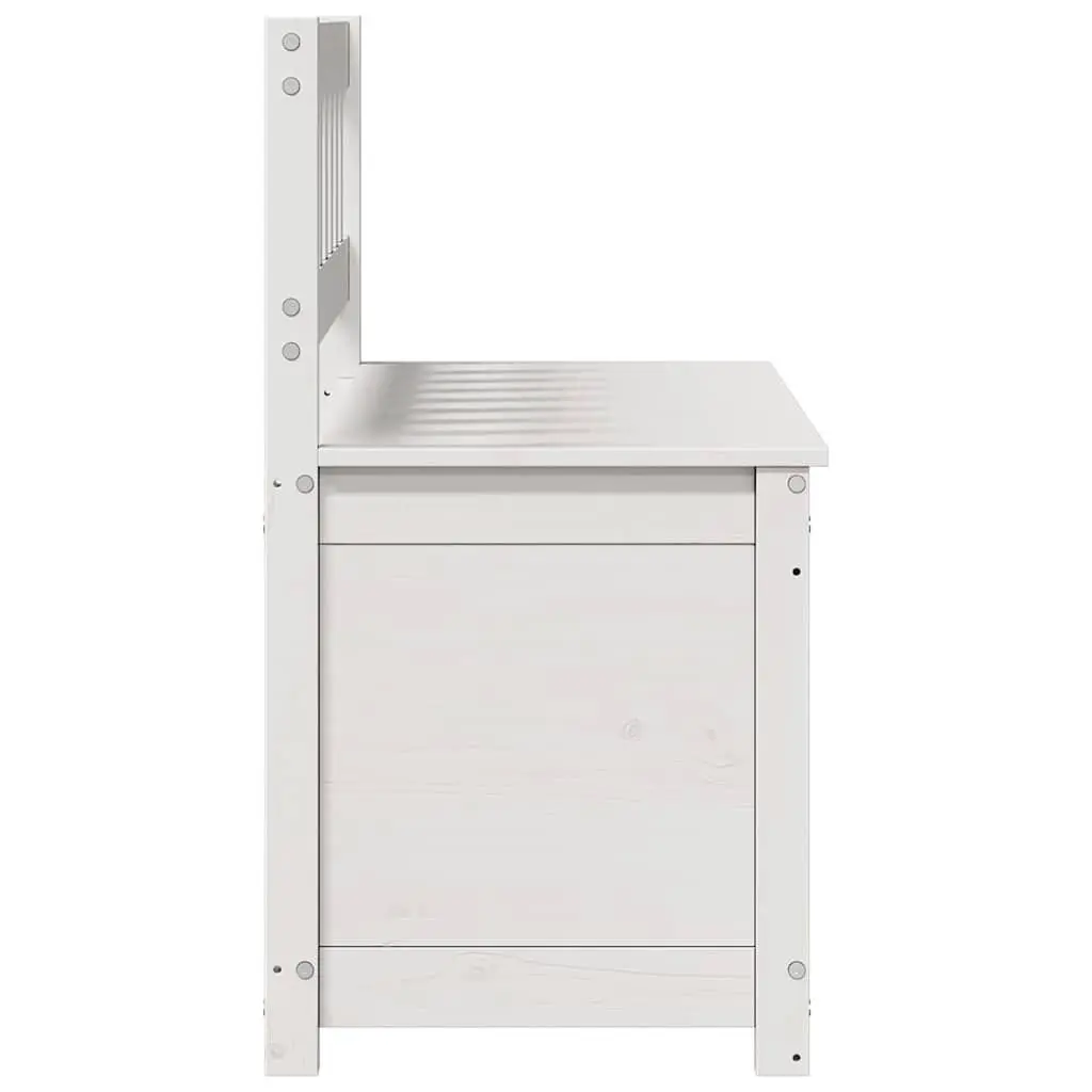 White Wooden Bench with Storage Box