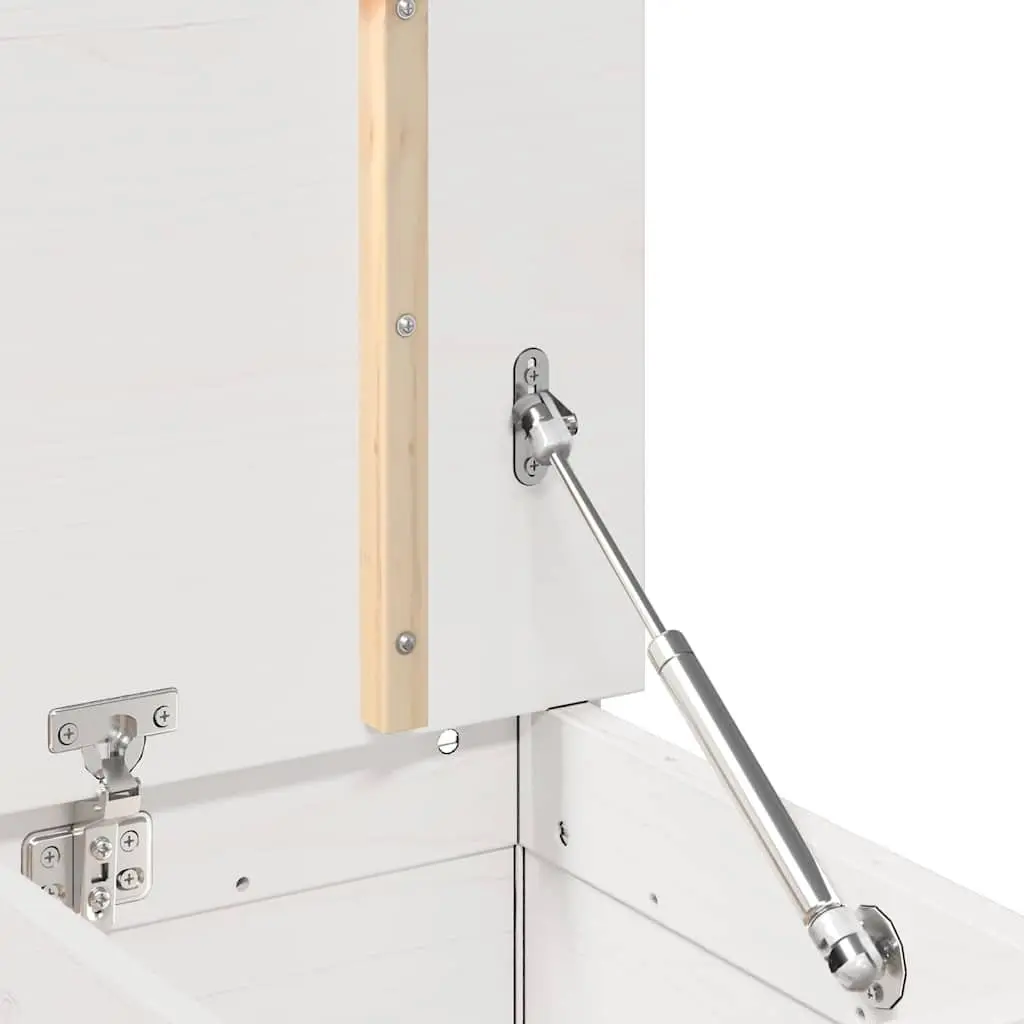 White Wooden Bench with Storage Box