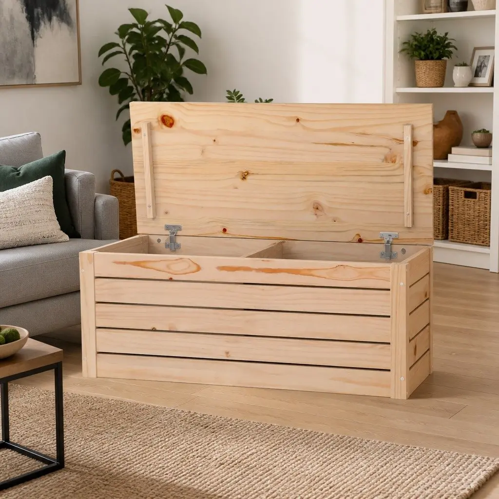 Pine Solid Wood Storage Box for Home Organization
