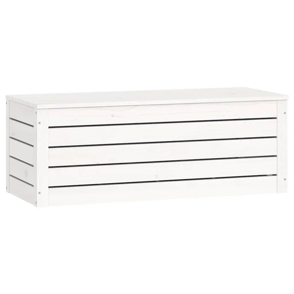 Solid Pine Wood Storage Box in White 89x36.5x33 cm
