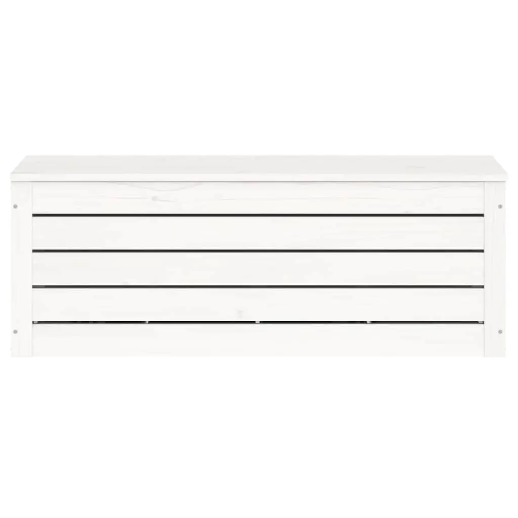 Solid Pine Wood Storage Box in White 89x36.5x33 cm