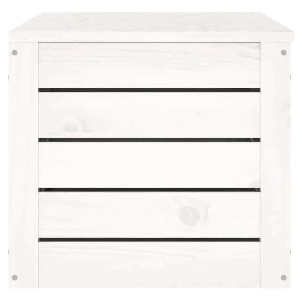 Solid Pine Wood Storage Box in White 89x36.5x33 cm