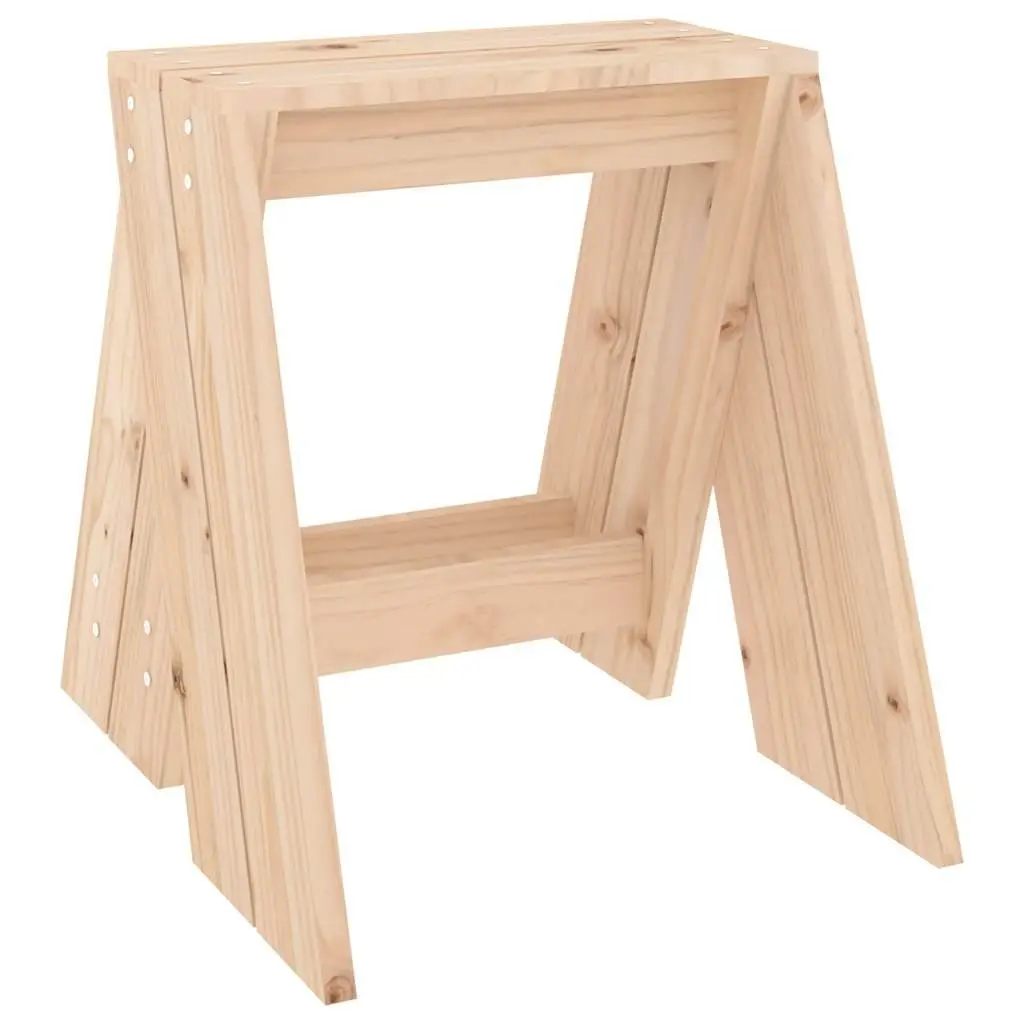 Wooden Stools Rustic Pine Wood Set of 2 Compact Kitchen Dining Bar Seating