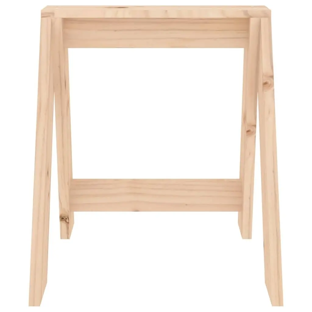 Wooden Stools Rustic Pine Wood Set of 2 Compact Kitchen Dining Bar Seating
