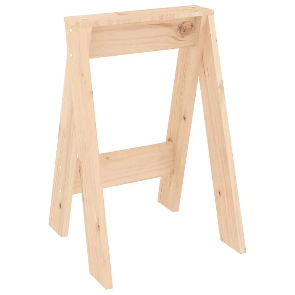 Rustic Wooden Stools Set of 2 Solid Pine Brown 40x40x60cm