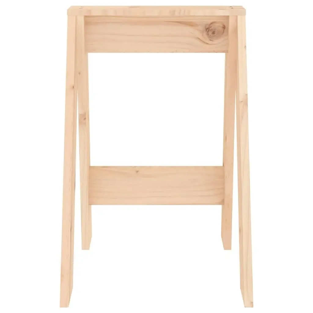 Rustic Wooden Stools Set of 2 Solid Pine Brown 40x40x60cm