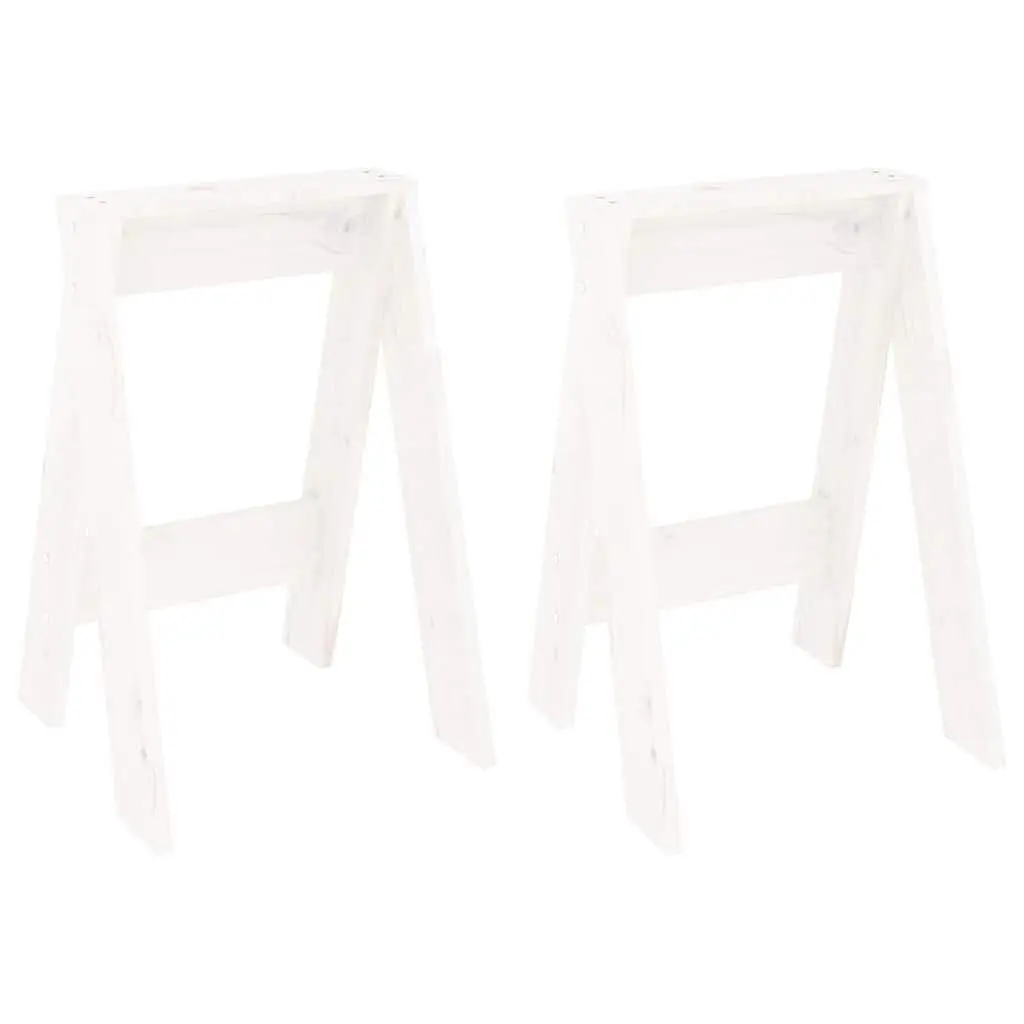 Wooden Stools White 40x40x60 cm Pine 2 Pieces Kitchen Dining Room Seating