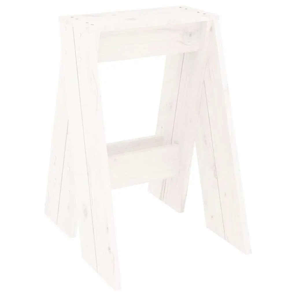 Wooden Stools White 40x40x60 cm Pine 2 Pieces Kitchen Dining Room Seating