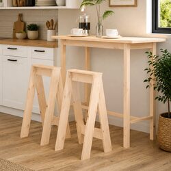 Rustic Wooden Bar Stools Set of 2 for Cozy Spaces
