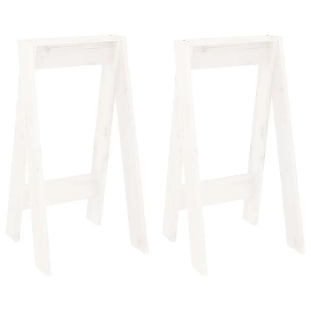 Wooden Stools White Set of 2 Solid Pine Bar Seating Kitchen Dining Room Furniture