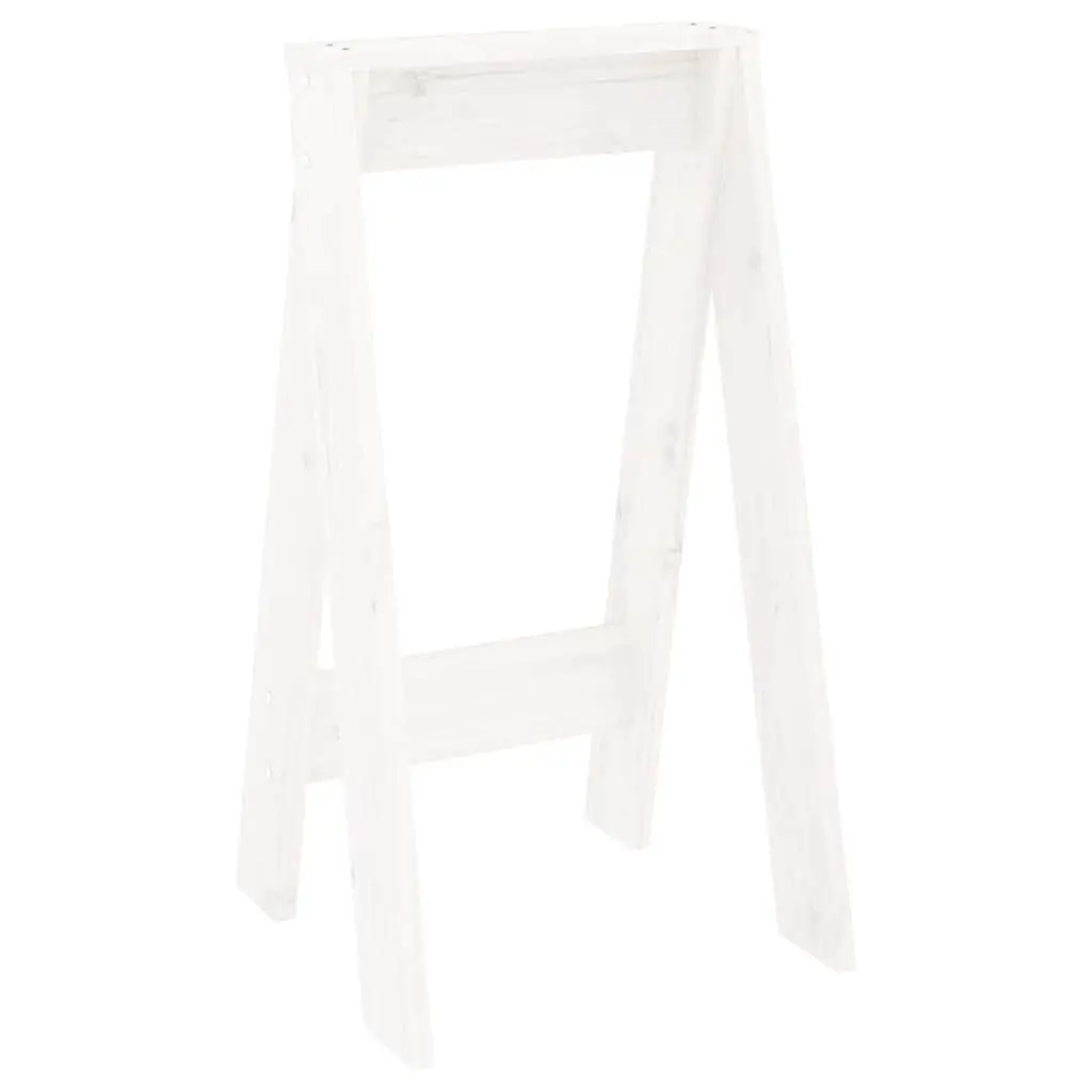 Wooden Stools White Set of 2 Solid Pine Bar Seating Kitchen Dining Room Furniture