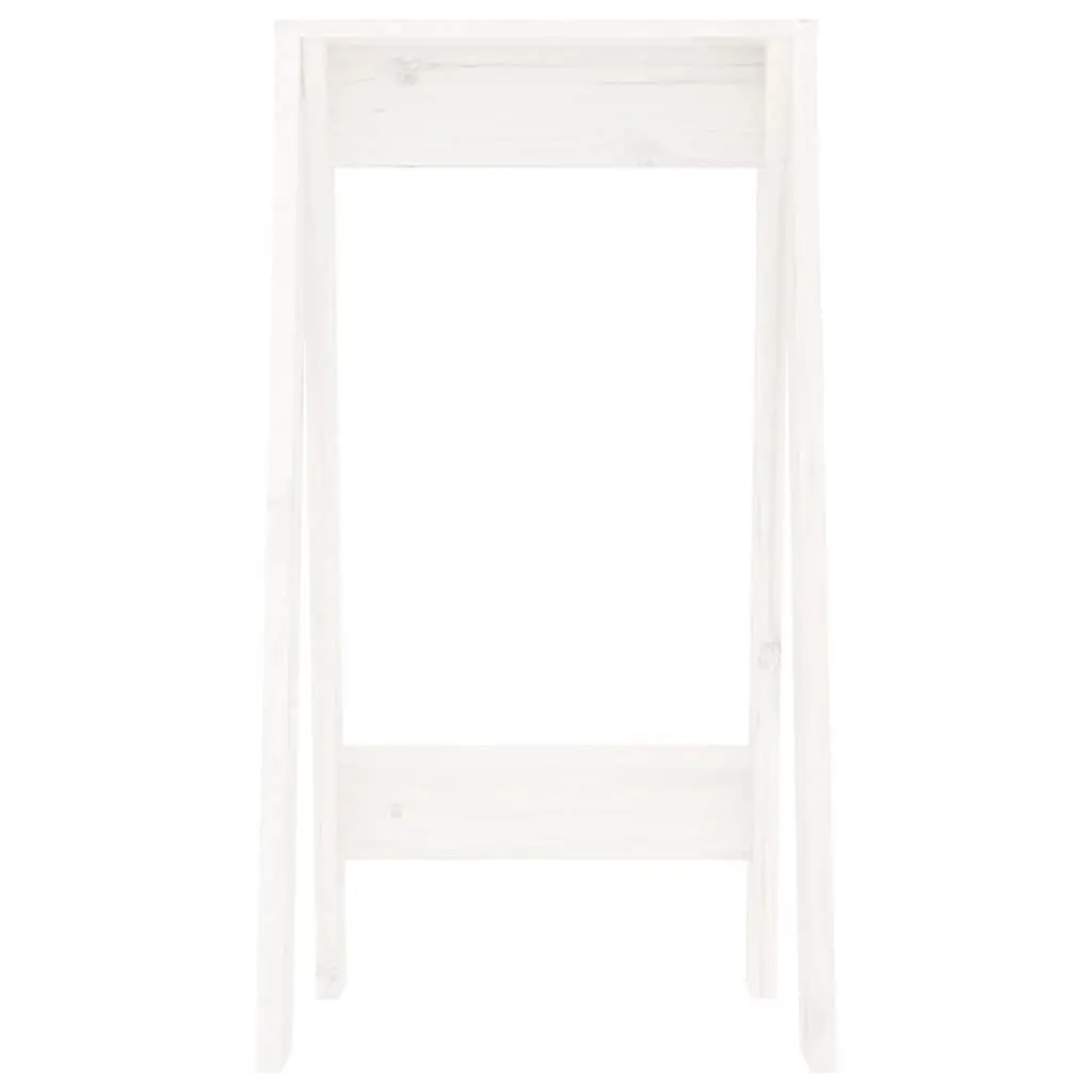 Wooden Stools White Set of 2 Solid Pine Bar Seating Kitchen Dining Room Furniture