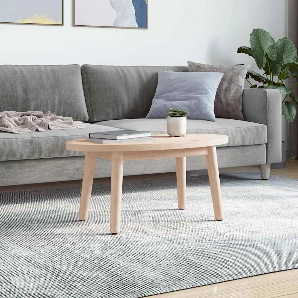 Solid Pine Wood Oval Table Top 70x35cm Natural Brown