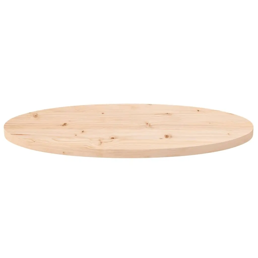 Solid Pine Wood Oval Table Top 70x35cm Natural Brown