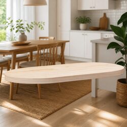 Brown Solid Wood Pine Oval Table Top 60x30x2.5 cm