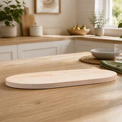 Brown Solid Wood Pine Oval Table Top 60x30x2.5 cm