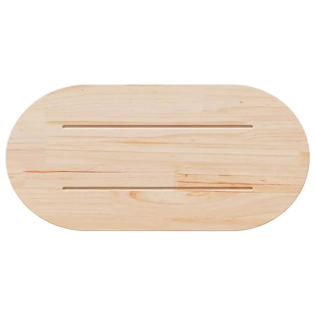 Solid Wood Pine Oval Table Top Brown 60x30x2.5 cm