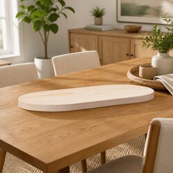 Oval Brown Solid Pine Wood Table Top 70x35cm