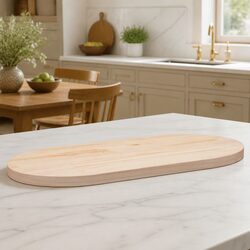 Oval Brown Solid Pine Wood Table Top 70x35cm