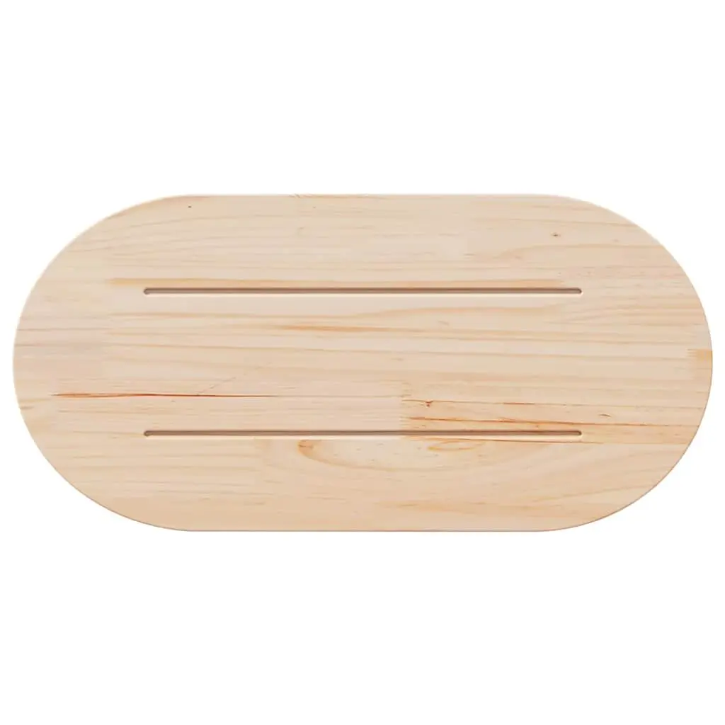Pine Wood Replacement Table Top Oval Brown 70x35cm Solid Surface for Coffee Side Bar