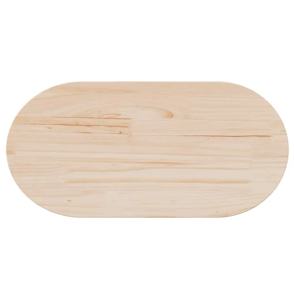 Pine Wood Replacement Table Top Oval Brown 70x35cm Solid Surface for Coffee Side Bar