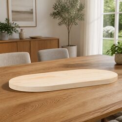 Brown Solid Pine Oval Table Top 90x45x2.5cm