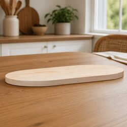 Brown Solid Pine Oval Table Top 90x45x2.5cm