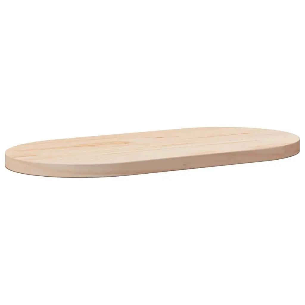 Pine Wood Oval Table Top Brown 90x45x2.5cm Solid Replacement for Coffee Furniture
