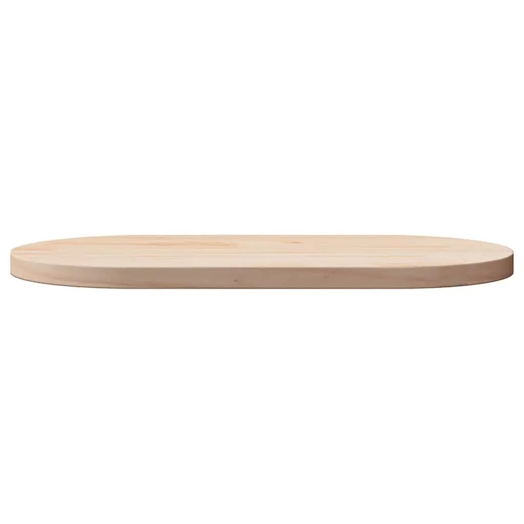 Pine Wood Oval Table Top Brown 90x45x2.5cm Solid Replacement for Coffee Furniture