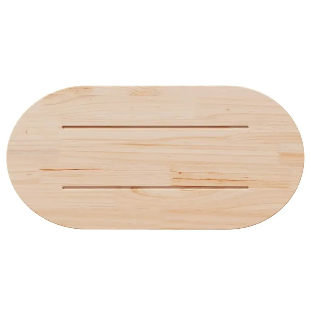 Pine Wood Oval Table Top Brown 90x45x2.5cm Solid Replacement for Coffee Furniture