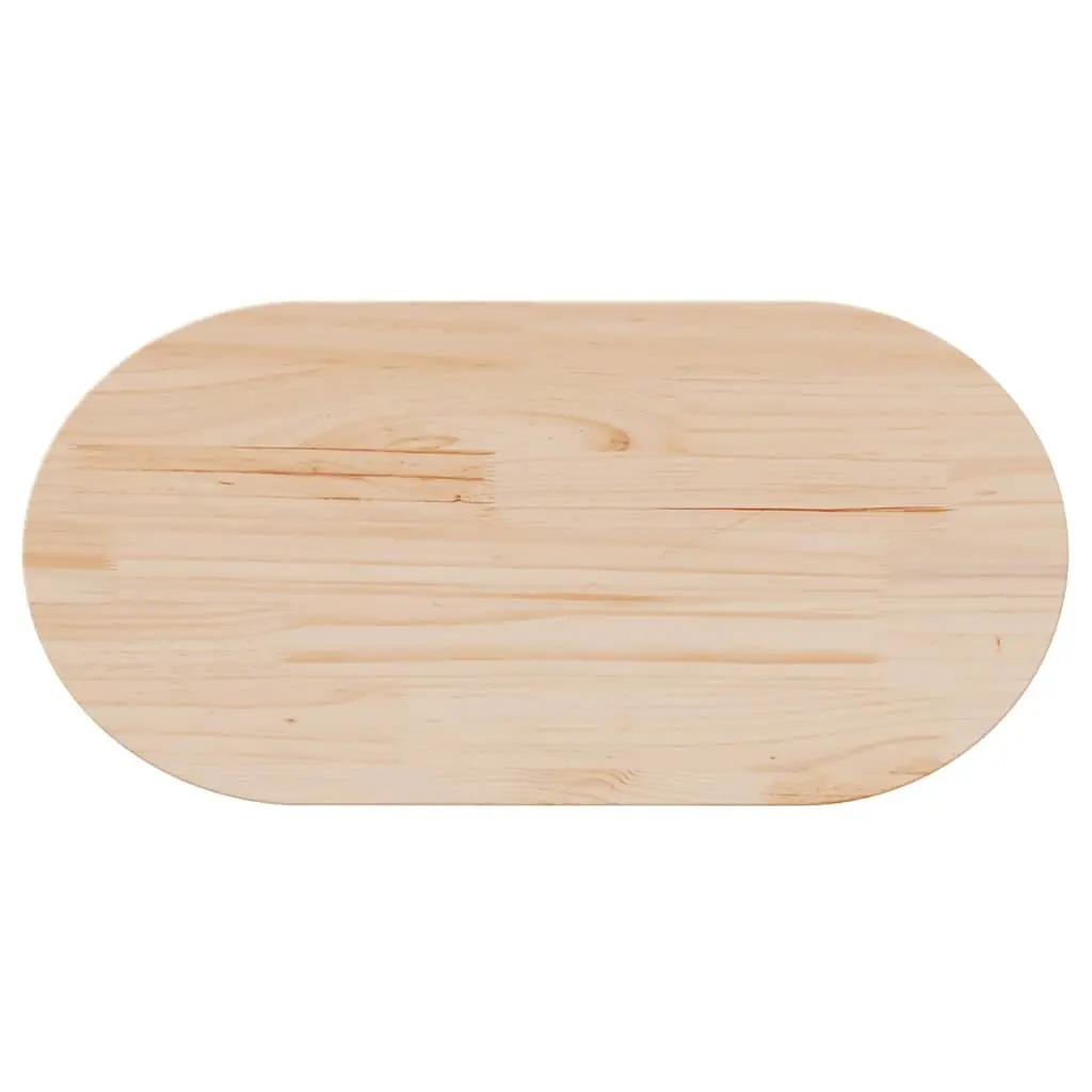 Pine Wood Oval Table Top Brown 90x45x2.5cm Solid Replacement for Coffee Furniture