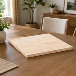 Brown Solid Pine Wood Square Table Top 80x80cm