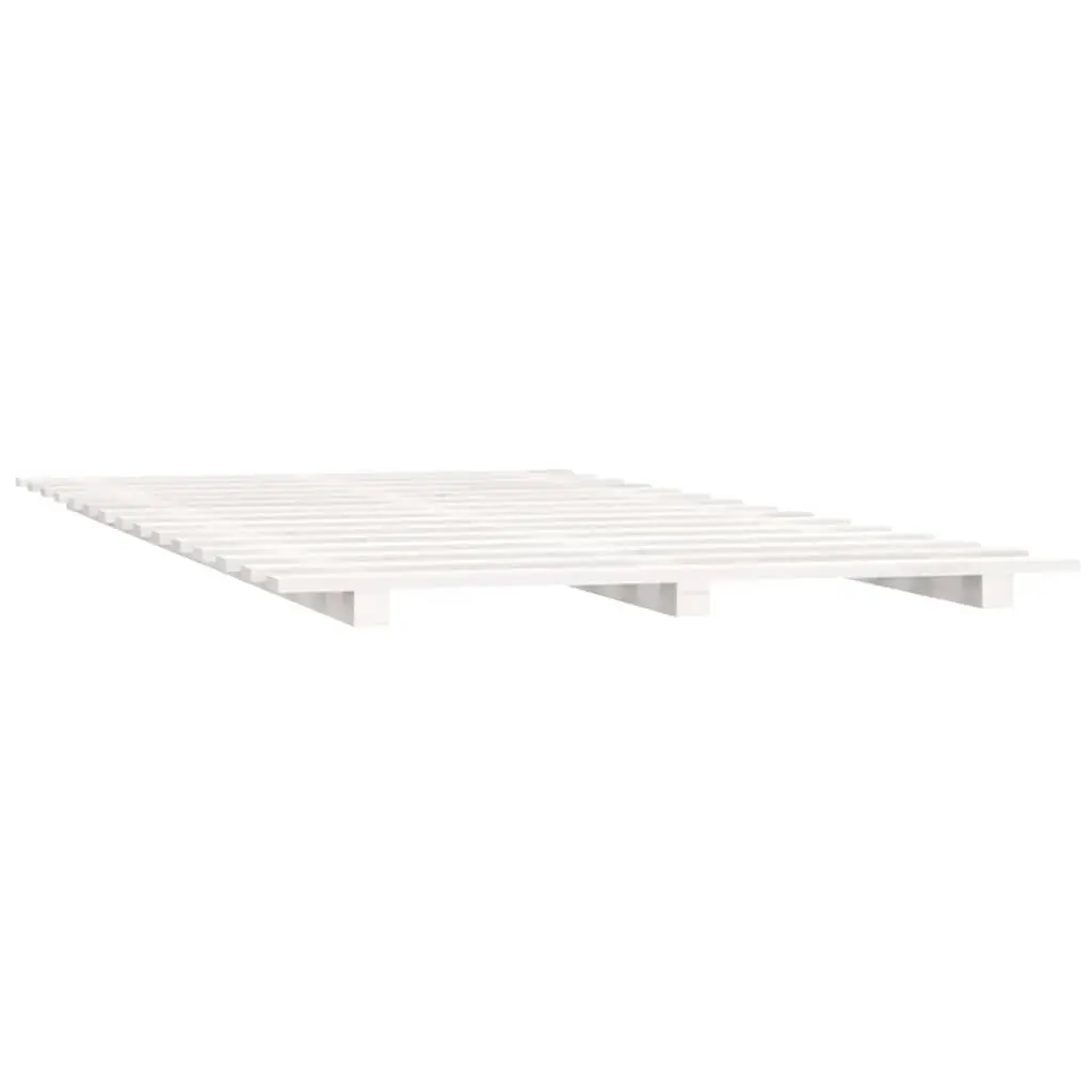 White Solid Pine Wood Bed Frame 150x200 cm