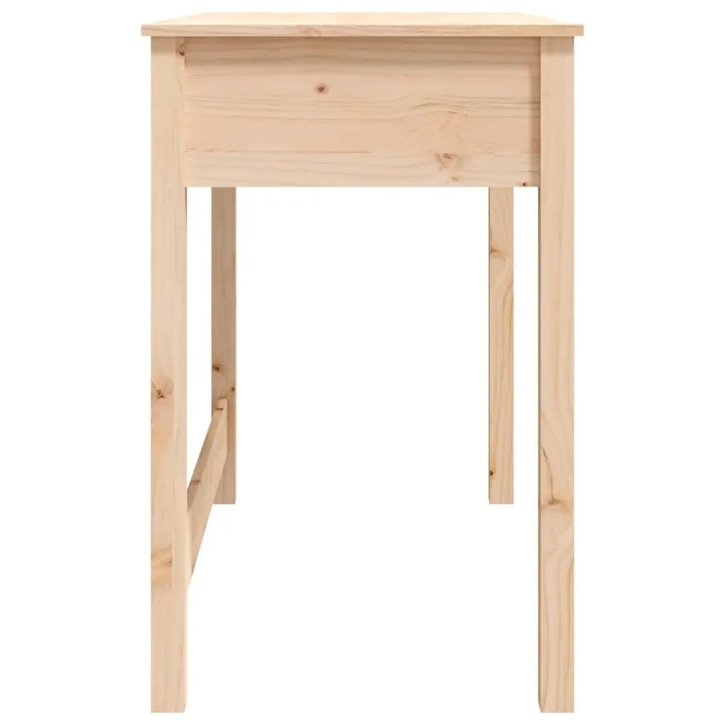 Brown Solid Pine Wood Desk with 2 Drawers