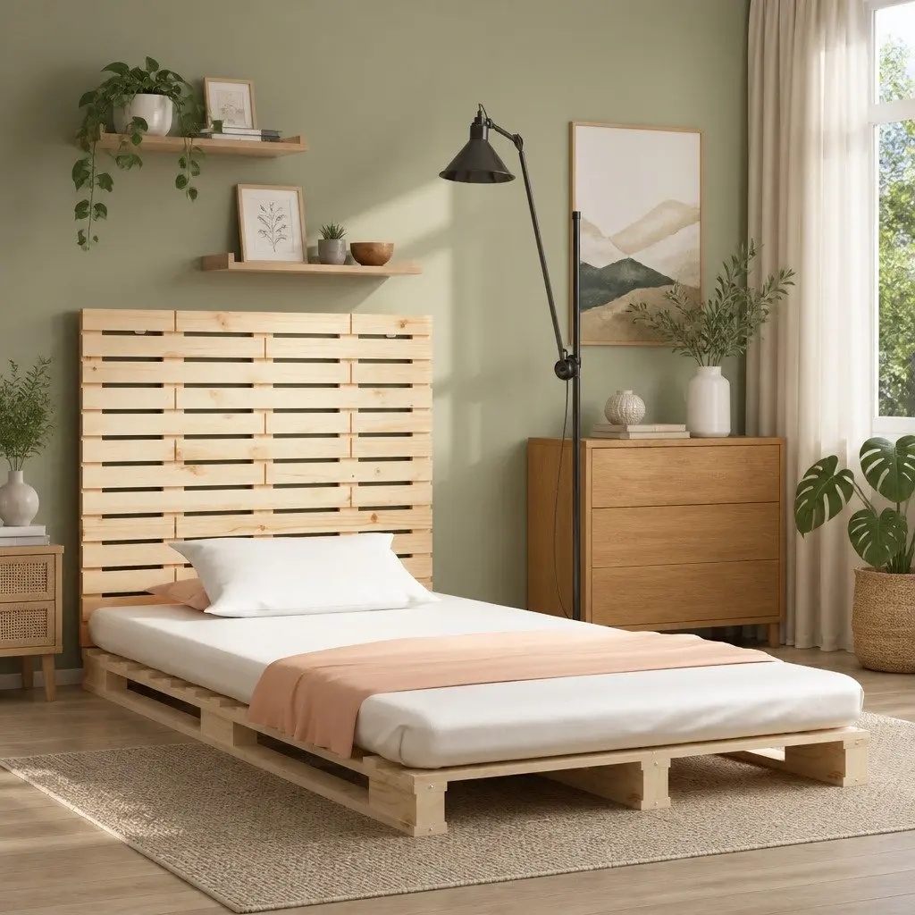 Wall Headboard Brown 96cm Solid Pine Wood