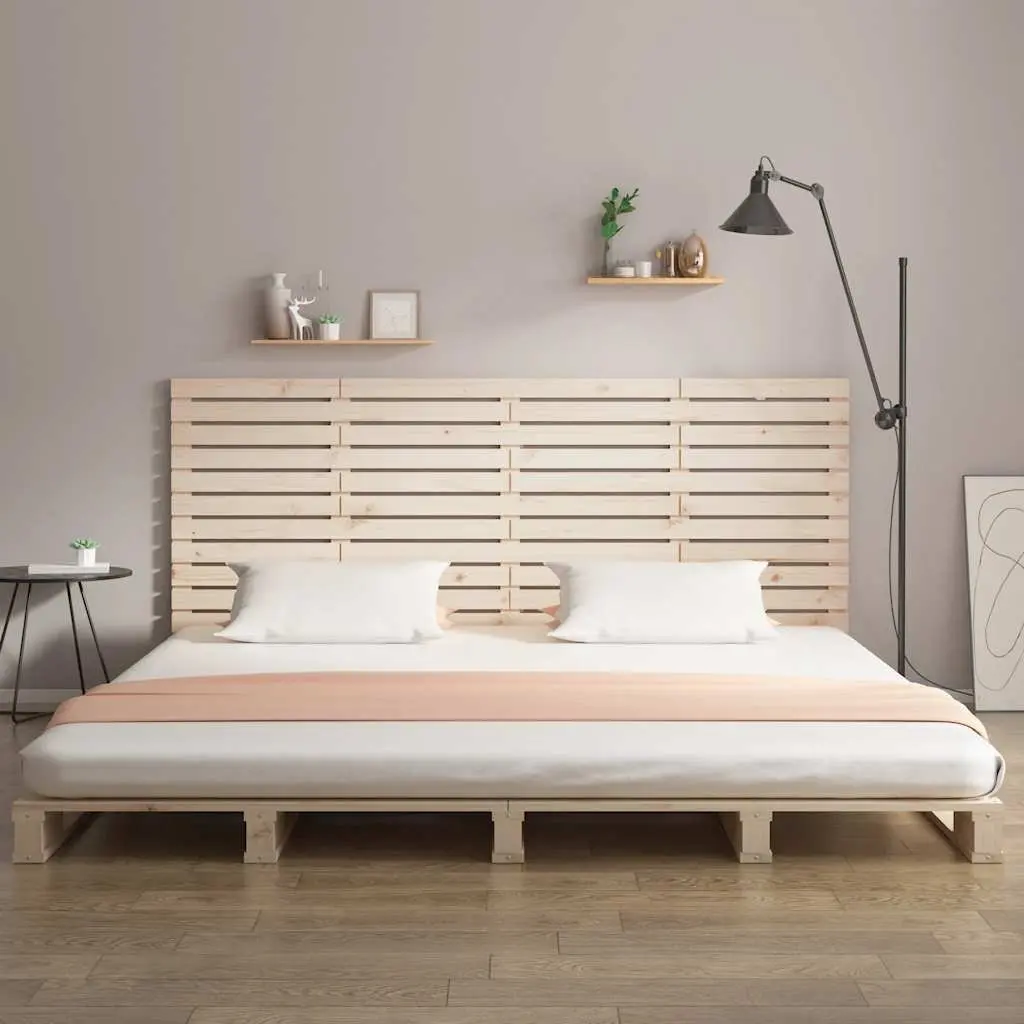 Solid Pine Wood Wall Headboard 156cm in Brown