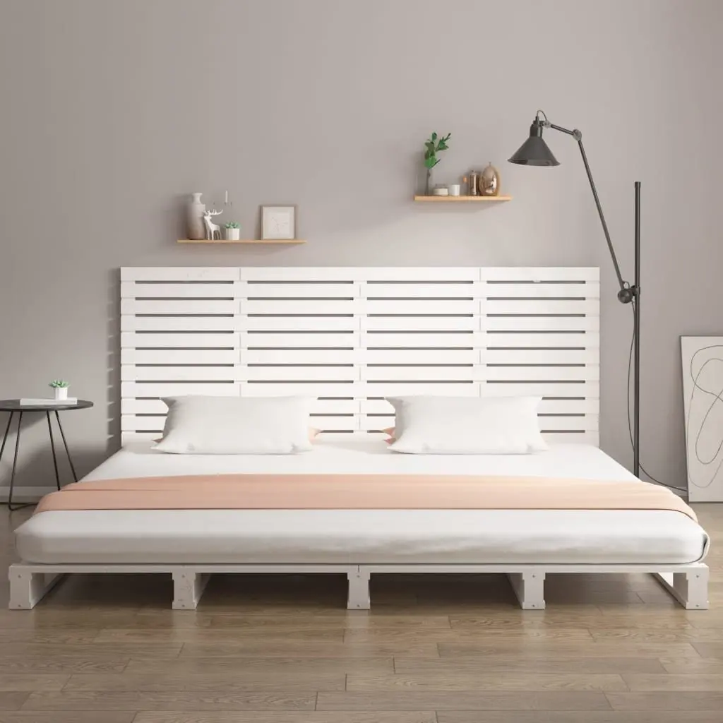 White Wall Headboard in Solid Pine for Bedrooms