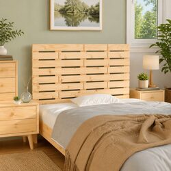 Elegant Wall Headboard in Solid Pine Wood 96 cm