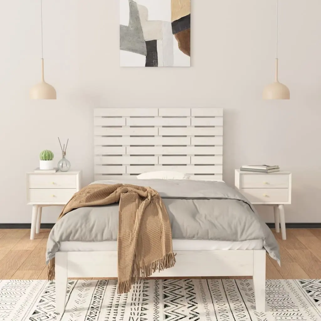 Wall Headboard White 96cm Solid Pine Wood Bedroom Bed Header Support
