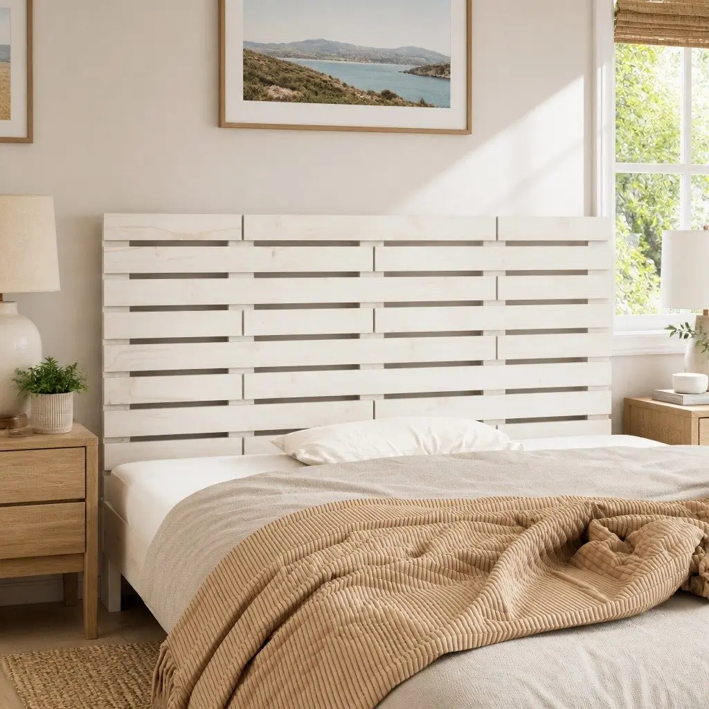 White Wall Headboard in Solid Pine 156cm